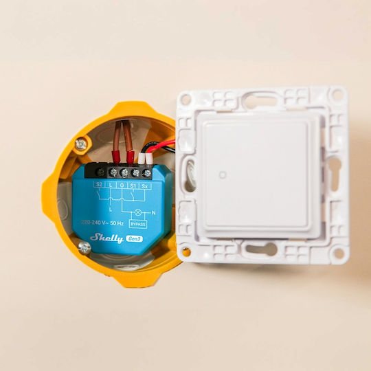 Shelly 1L Gen3 Smart Switch 1 Καναλιού Wi-Fi, Bluetooth & RF (χωρίς Ουδέτερο)