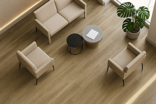 Newplan Set Plastic Floor Vinyl Gluedown 55 LVT with 15 Strips