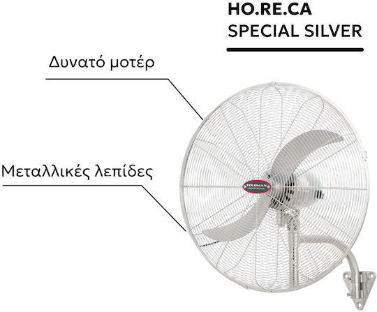 Telemax Telemax FW-75/ER2 Επαγγελματικός Ανεμιστήρας Επιτοίχιος 220W Διαμέτρου 76cm με Τηλεχειριστήριο