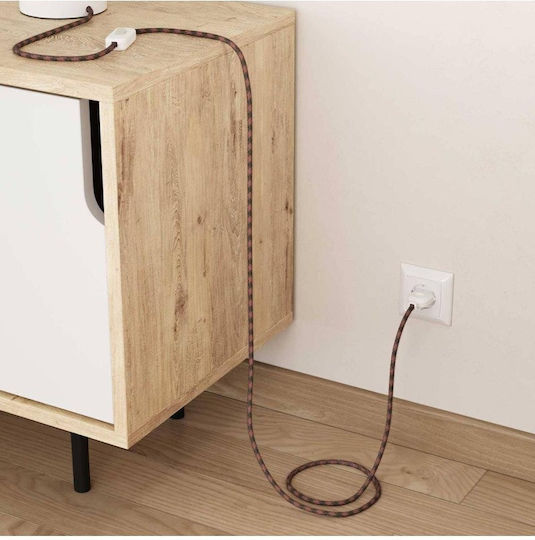 Καλώδιο Υφασμάτινο Ροζ-γκρι Στρογγυλό 2x0,75 Creative Cables 150183 Cubalux 150183 Ροζ