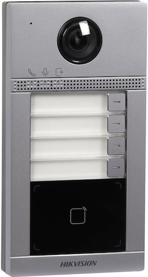 Hikvision Ds-kv8413-wme1 C Wifi Outdoor Video Intercom Post 4 Call Buttons A Single Family Allows Calls