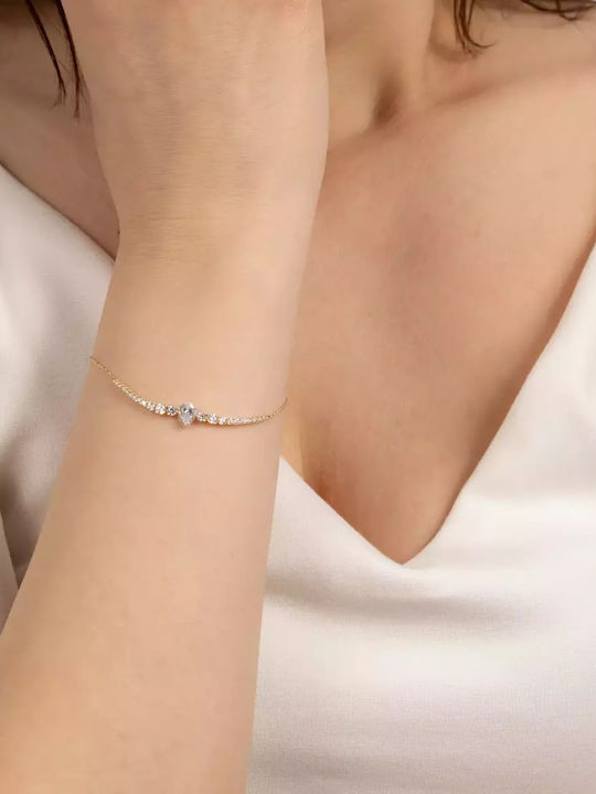 Set with Necklace , Earrings & Ring from Gold 9K with Stones
