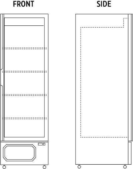 Klimaitalia Milano 630 BLK Getränkekühlschrank 551Es Einzeltürig H206.5xB63xT79.3cm MILANO 630 BLK