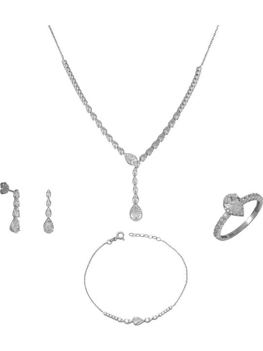 Σετ Κοσμημάτων από Λευκόχρυσο 14K