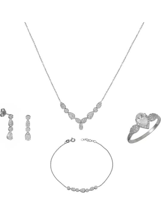 Jewelry Set From 9K White Gold Jewelry Set From 9K White Gold