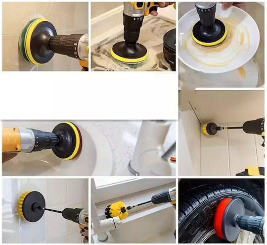 Set Cleaning Polishing Sponges Brushes Drill Screwdriver 23 Pieces Aria Trade