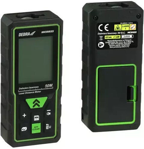 Dedra Μέτρο Laser MC0933 με Εύρος Μέτρησης 0.05m-50m