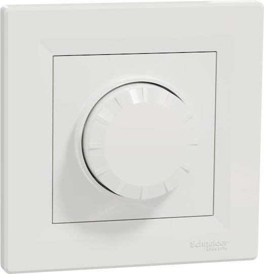 Schneider Electric Asfora Χωνευτός Μηχανισμός για Διακόπτη Dimmer LED Περιστροφικός σε Λευκό Χρώμα
