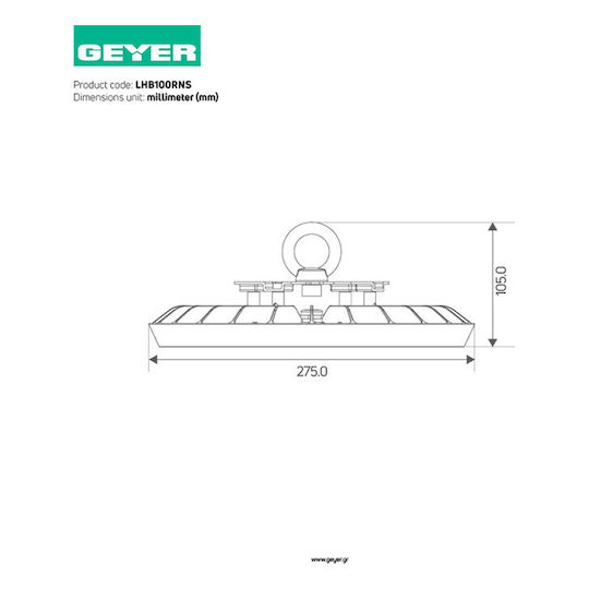 Geyer Commercial Bell Light 100W Cool White 10000lm with Built-in LED Black