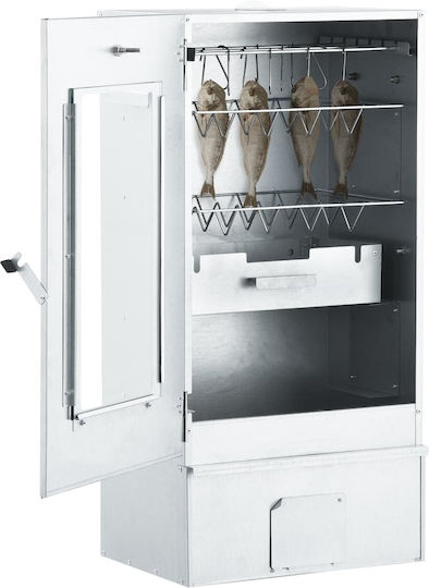 Vidaxl BBQ Smoker Cold Smoke System Galvanized Steel Silver
