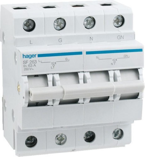 Hager Διπολικός Διακόπτης Ράγας 230V 32A