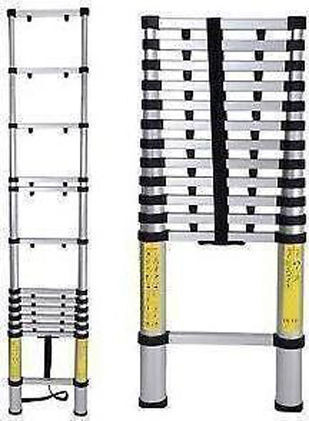 Telescopic Ladder Aluminum 12 of Steps with Maximum Height 3.8m