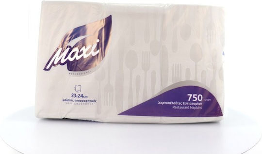 Maxi Napkin 1-Ply White 24x23cm 750pcs