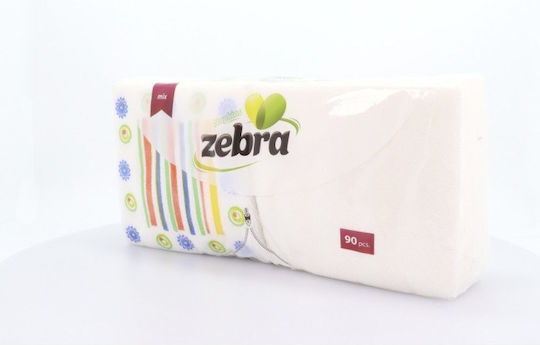 Zebra Mixed Napkin 1-Ply Multicolour 33x33cm 90pcs