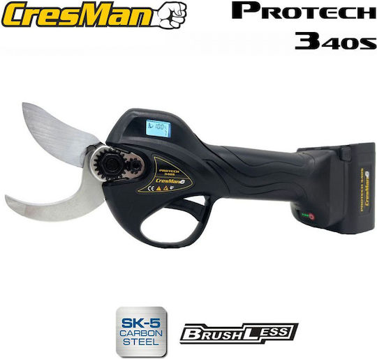 Cresman Baumschere Batterie 8V 4x2Ah/2.6Ah mit Maximalem Schnittdurchmesser 34mm im Transportkoffer