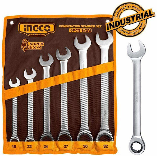 Ingco Set Germano-polygon cu Dimensiune de la 19mm până la 32mm 6buc