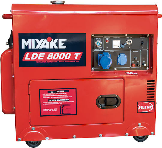 Miyake LDE8000T Leise Generators Erdöl mit Kickstart, Rädern und maximaler Leistung 8kVA
