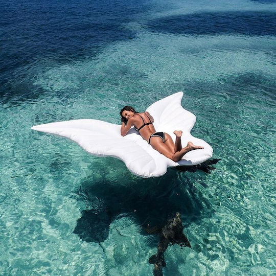 Inflatable Sea Mattress Angel Wings White 250x240cm