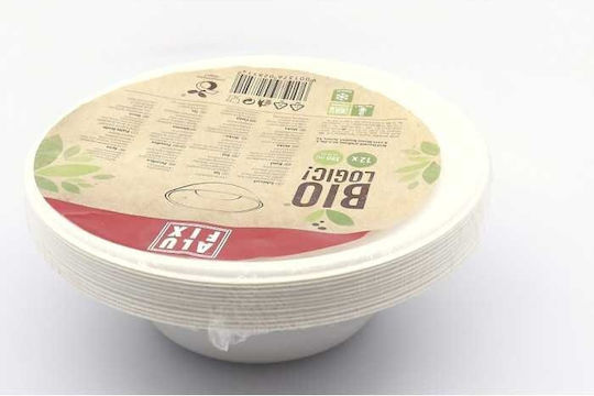 Alufix Biologic Sugarcane Bowl 380ml 12pcs White