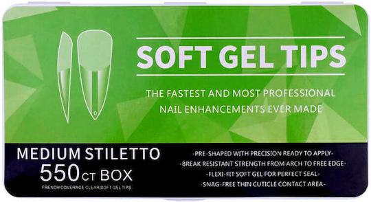 Soft Gel Nail Tips Transparent 550pcs proff-7654