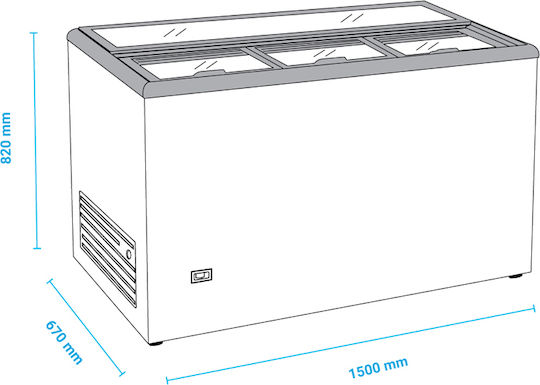 Tensai AGF 500N Stehender Selbstbedienungstiefkühler 470Es H150xW67xH82cm