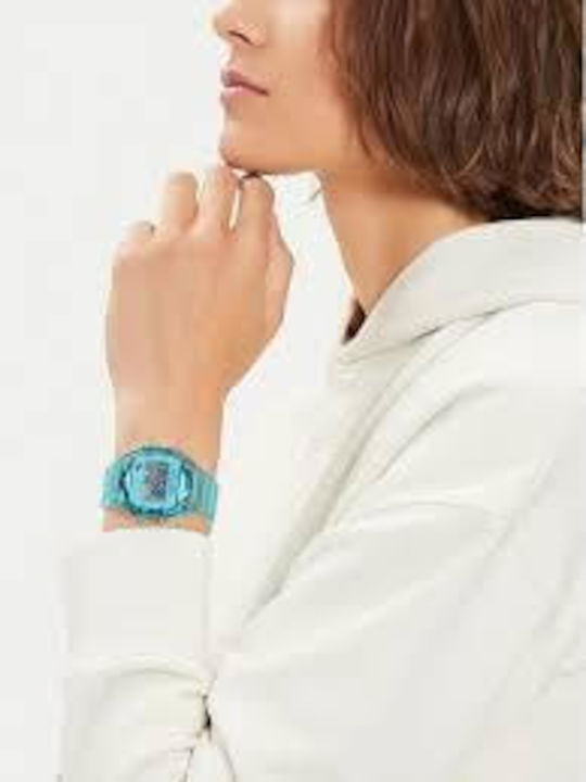 adidas Digital Men's Watch Battery with Blue Rubber Strap
