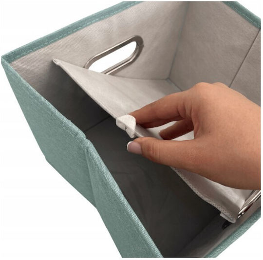 Ordinett Italy Stoff Aufbewahrungsbox für Kleidung in Grün Farbe 28.5x25.5x20.5cm 1Stück