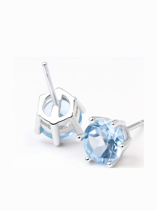 By Queen Silver Stud Earrings Topaz