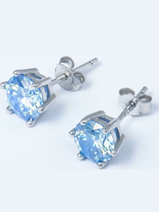 By Queen Silver Stud Earrings Topaz