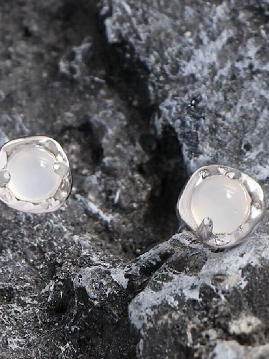 By Queen Silver Earrings Moonstone