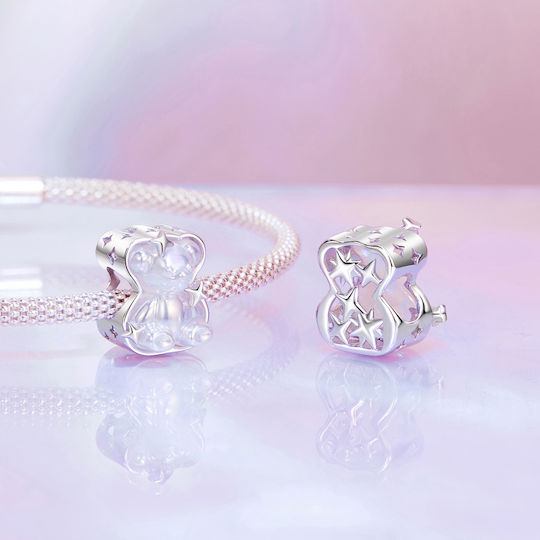 Charm Argintiu 925 Urs Alb