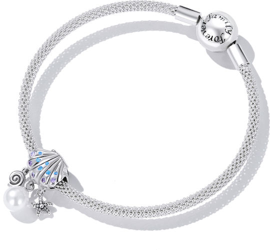 Silber Charm 925 Zartes Muschel Charm