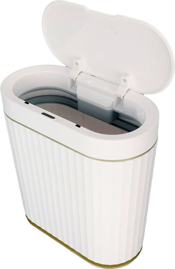 Home Use Κάδος Απορριμμάτων Πλαστικός με Φωτοκύτταρο Λευκός 9lt