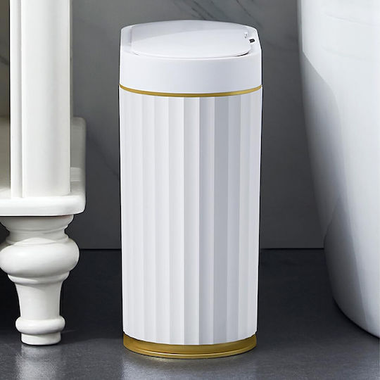 Home Use Κάδος Απορριμμάτων Πλαστικός με Αισθητήρα Λευκός 9lt