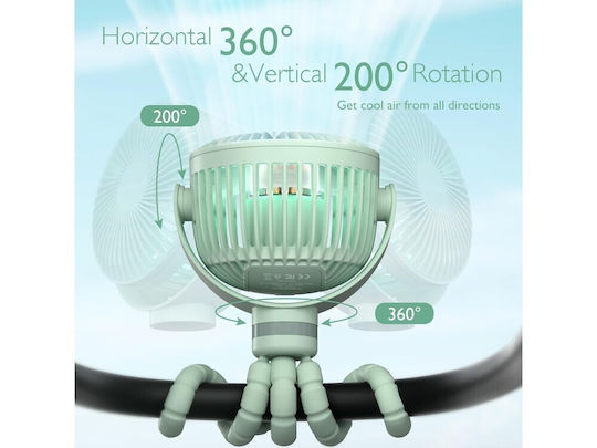 Momcozy Ventilator Portabil Pentru Cărucior 4 Viteze Led Mâner Flexibil & Durata Bateriei Până La 27 Ore