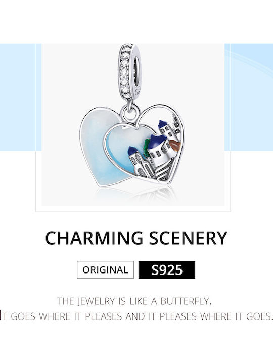 Δασκαλάκης Charm Καρδιά από Ασήμι Μπλε