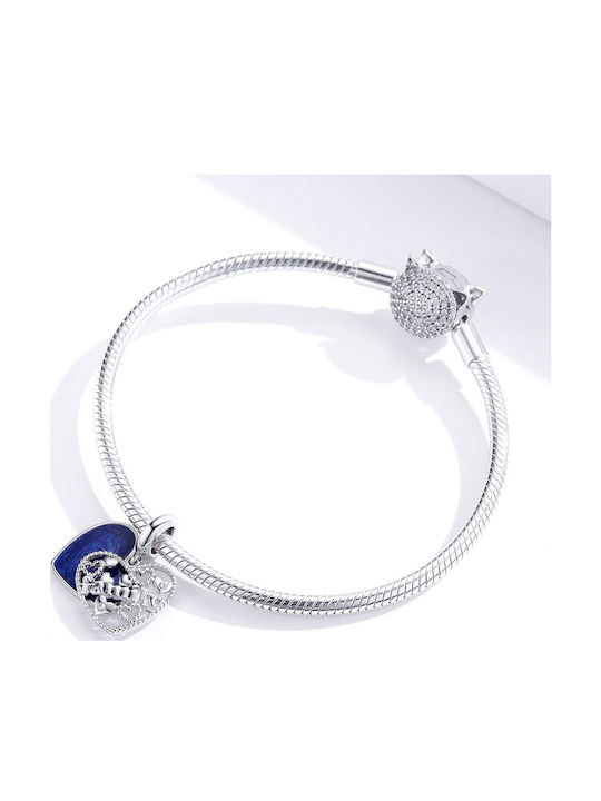 Daskalakis Family Charm in Silver Blue