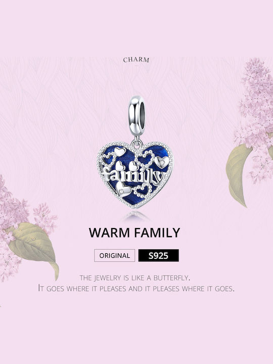 Daskalakis Family Charm in Silver Blue