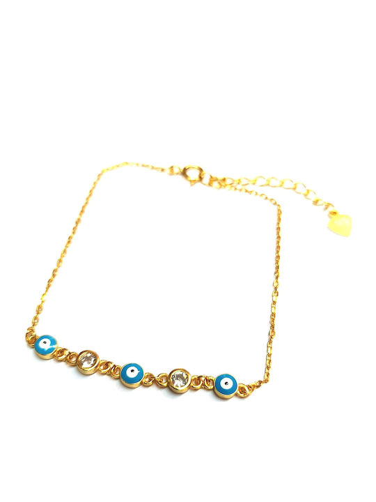 Amalfi Accessories Women's Bracelet with design Eye made of Silver with Diamond
