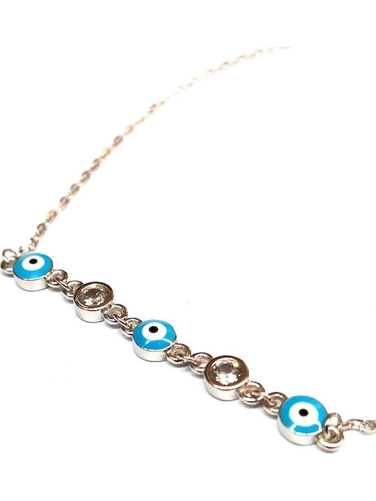 Amalfi Accessories Women's Bracelet with design Eye made of Silver with Diamond