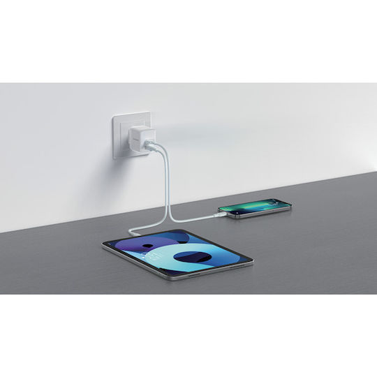 Riversong Φορτιστής Χωρίς Καλώδιο με Θύρα USB-A και Θύρα USB-C 30W Λευκός (PowerKub G30 Pro)