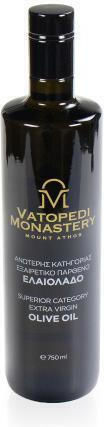 Superior Category Extra Virgin Olive Oil Holy Great Monastery Vatopedi Mount Athos 750 Ml Authentic Vatopedi Monastery Product