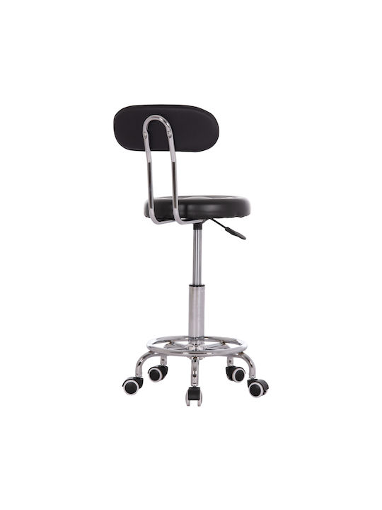 Stool Bar Iris with Adjustable Height Black 34x43x86cm