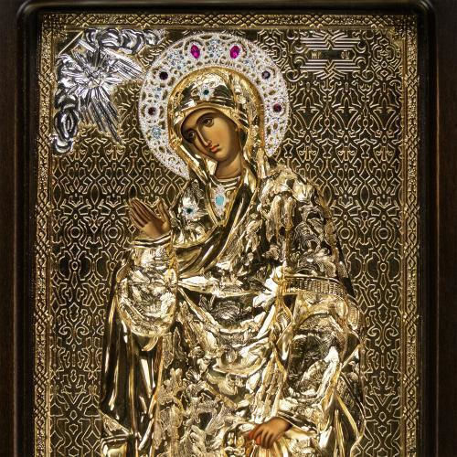 Diptych of the Annunciation of the Theotokos Wooden Icon Gold Background 42 X 21 Cm Authentic Product of Vatopedi Monastery Holy Great Monastery Vatopedi Imv_28803