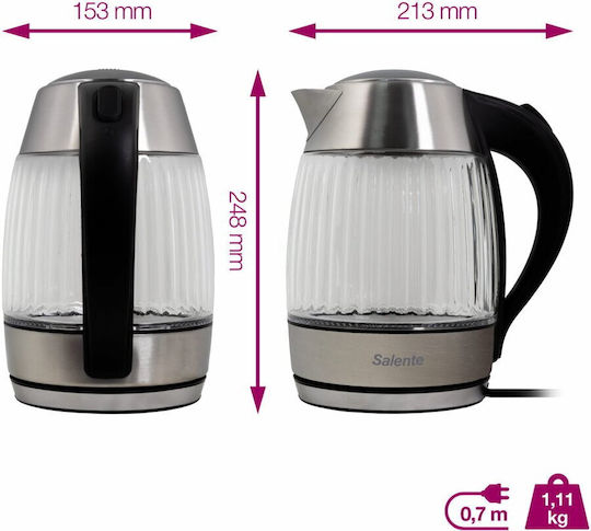 Salente StripeGlass Кана 1.8лт 2200W Червен