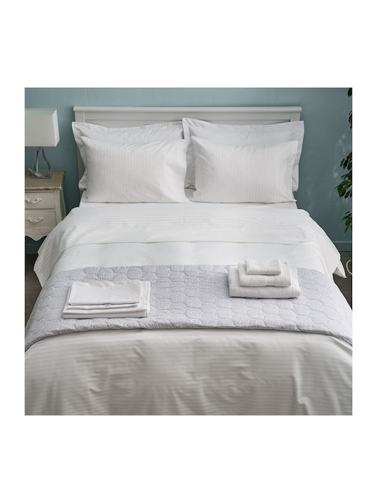 Charalambidis Textiles Duvet Cover Double 200x240 Stripe White