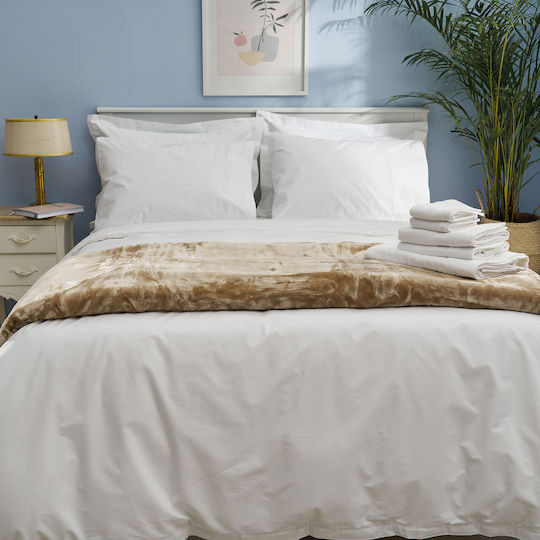 Charalambidis Textiles Παπλωματοθήκη Μονή 160x240 Salonica Λευκή
