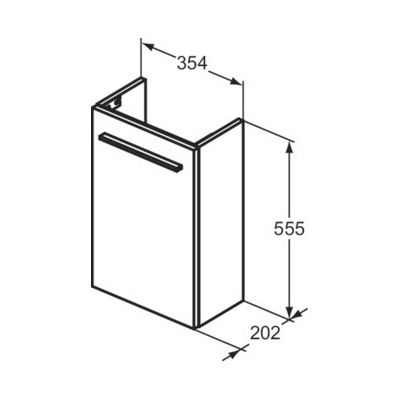 Ideal Standard Πάγκος χωρίς Νιπτήρα Μ35.4xΒ20.2xΥ55cm Λευκό Ματ