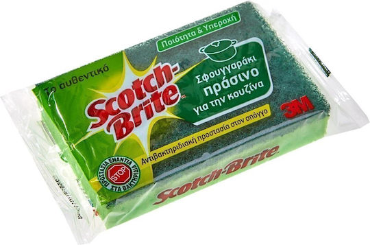Scotch Brite Antibacterial Large Σφουγγάρι Πιάτων Πράσινο