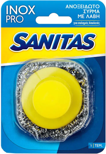 Sanitas Heavy Duty General Use Sponge with Handle Yellow